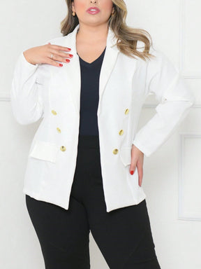 Blazer alfaiataria Plus size com botão Casacos