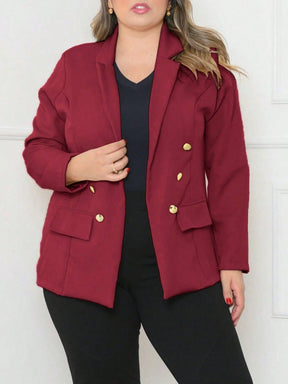 Blazer alfaiataria Plus size com botão Casacos