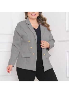 Blazer alfaiataria Plus size com botão Casacos