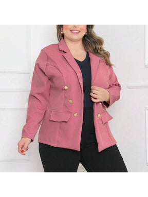 Blazer alfaiataria Plus size com botão Casacos