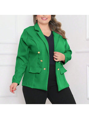 Blazer alfaiataria Plus size com botão Casacos