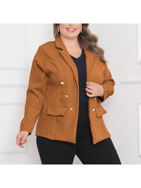 Blazer alfaiataria Plus size com botão Casacos
