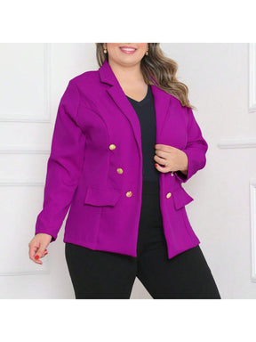 Blazer alfaiataria Plus size com botão Casacos