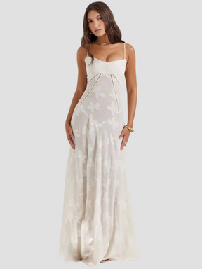 Vestido Longo Off White Luna - GOLDEN ERA