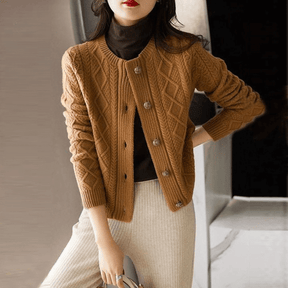 Cardigan de Lã Curto Noyer