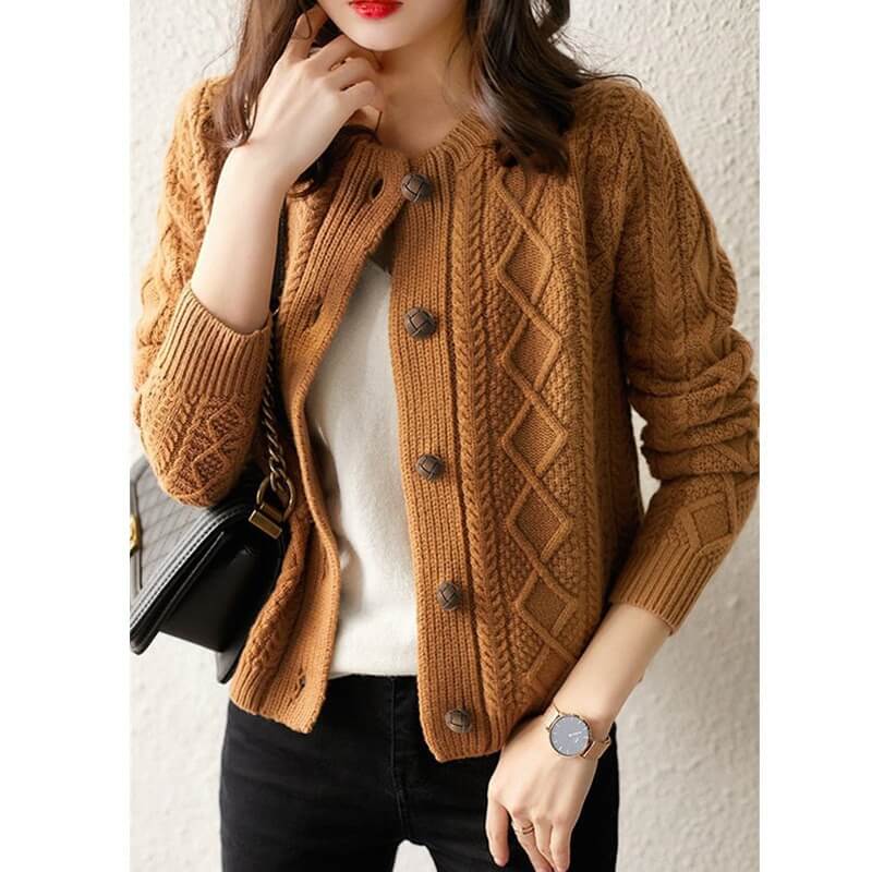Cardigan de Lã Curto Noyer