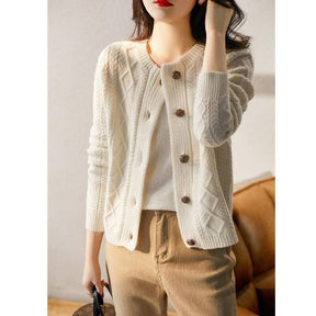 Cardigan de Lã Curto Noyer