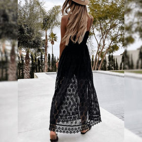 Vestido Macacão de Renda Glamour