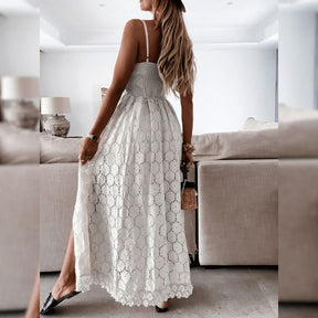 Vestido Macacão de Renda Glamour