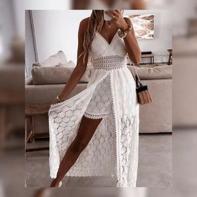 Vestido Macacão de Renda Glamour