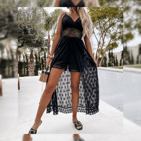 Vestido Macacão de Renda Glamour